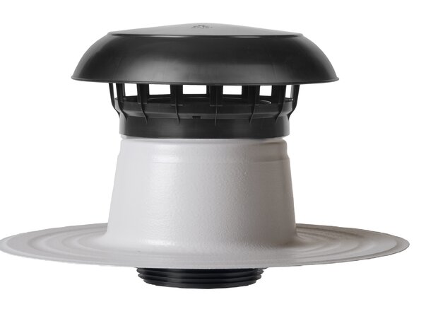 Vent-Alu 2000 DW ontluchting PP kap 200 met PVC
