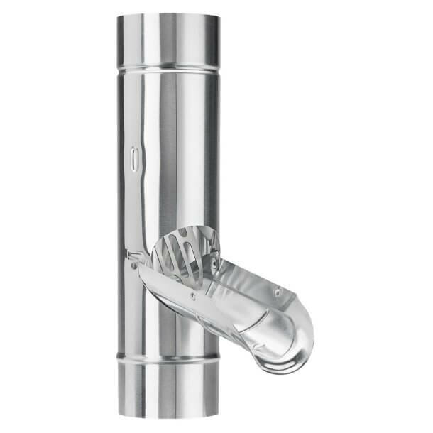 Regenwaterklep zink met RVS bladvanger (80 mm)